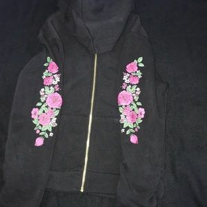 Black hooded jacket